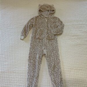 Cozy Leopard Print Kids One Piece